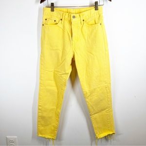 Levi's Yellow Raw Hem Jeans